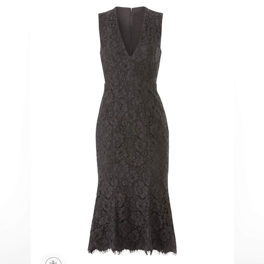 Fame and Partners Elegant Black Lace Midi Dress